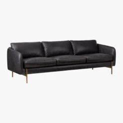 Hoxton Black Leather Sofa -Cb2 Sales 2024 HoxtonBlackLeatherSofa3QFF18