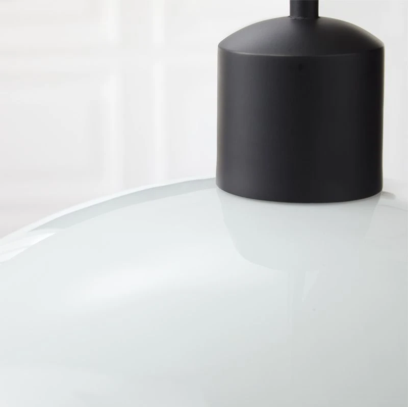 Iona Matte Black And Opaline Glass Pendant Light 3 Iona Matte Black And Opaline Glass Pendant Light - Image 3