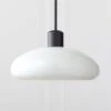 Iona Matte Black And Opaline Glass Pendant Light