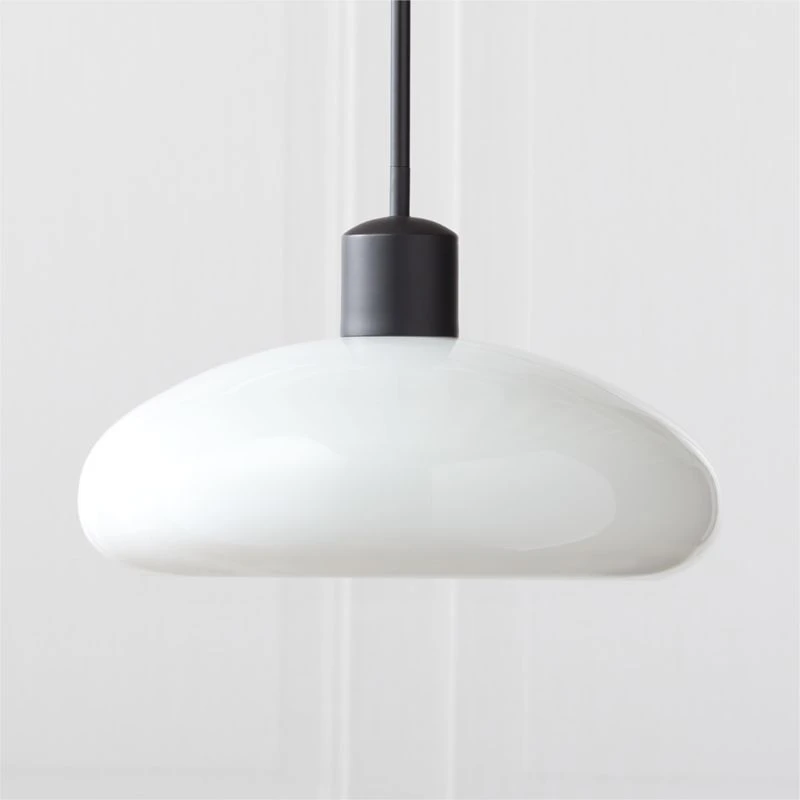 Iona Matte Black And Opaline Glass Pendant Light 1 Iona Matte Black And Opaline Glass Pendant Light
