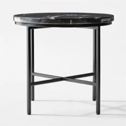 Irwin Black Marble Side Table -Cb2 Sales 2024 IrwinBlkMrblSideTableSOSSF21