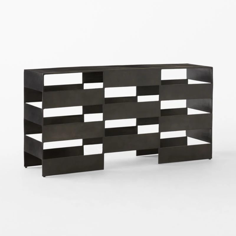 Jalousie Black Cast Aluminum Console Table 4 Jalousie Black Cast Aluminum Console Table - Image 4