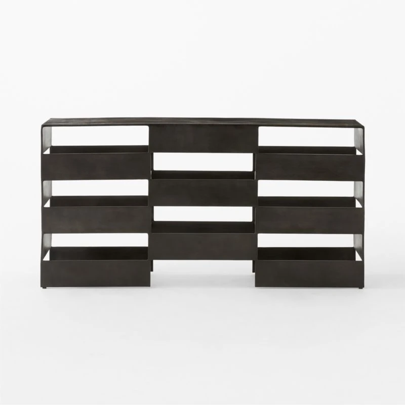 Jalousie Black Cast Aluminum Console Table 3 Jalousie Black Cast Aluminum Console Table - Image 3