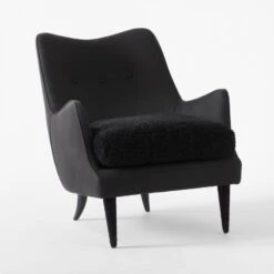 Jed Black Shearling Chair With Black Legs -Cb2 Sales 2024 JedBlkNShrlngChair3QSSS22