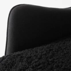 Jed Black Shearling Chair With Black Legs -Cb2 Sales 2024 JedBlkNShrlngChairAVSSS22