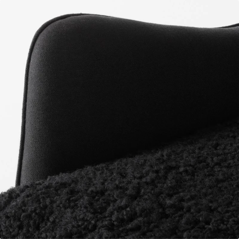Jed Black Shearling Chair With Black Legs 8 Jed Black Shearling Chair With Black Legs - Image 8