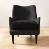 Jed Black Shearling Chair With Black Legs