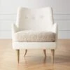 Jed Linen And Shearling Chair With Natural Legs