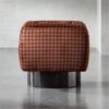 Fells Velvet Print Small Tufted Ottoman