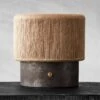 Ramble Short Dark Brown Ceramic Table Lamp With Jute Shade