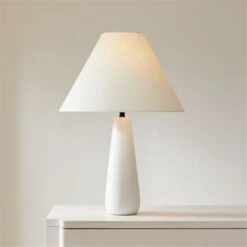 Polar White Cement Table Lamp -Cb2 Sales 2024 KMPolarTableLampROS21