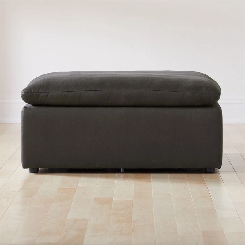 Turn Raven Black Sateen Ottoman 1 Turn Raven Black Sateen Ottoman