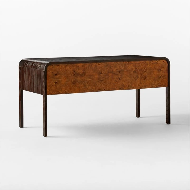 Kasen Burl Wood Executive Desk 6 Kasen Burl Wood Executive Desk - Image 6