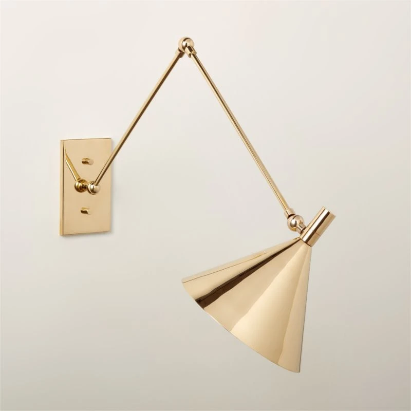 Leda Polished Brass Articulating Wall Sconce 3 Leda Polished Brass Articulating Wall Sconce - Image 3