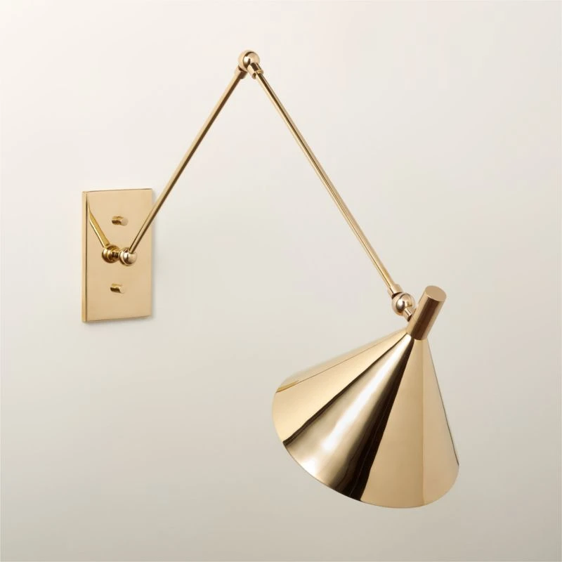Leda Polished Brass Articulating Wall Sconce 1 Leda Polished Brass Articulating Wall Sconce