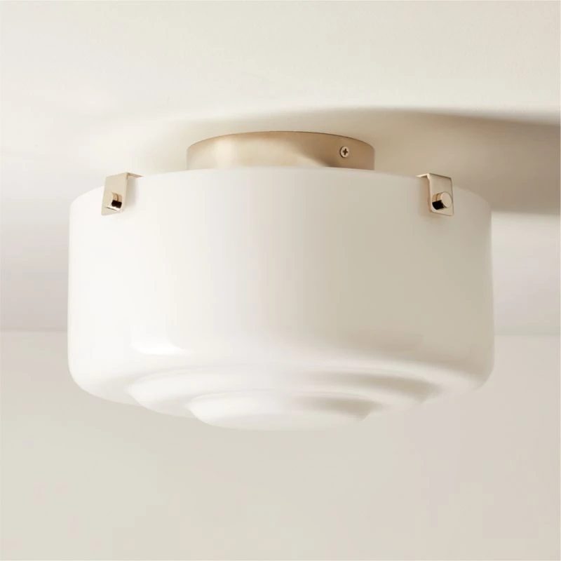 Lenon Polished Nickel Flush Mount Light 1 Lenon Polished Nickel Flush Mount Light