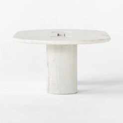 Liguria Oval White Marble Coffee Table With White Marble Base -Cb2 Sales 2024 LiguriaWtOvTpWtBsMbCfTblSDSSF22