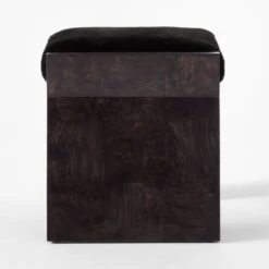 Liscio Black Burl Wood And Shearling Stool -Cb2 Sales 2024 LiscioBlkShearlingStoolSDSSS22