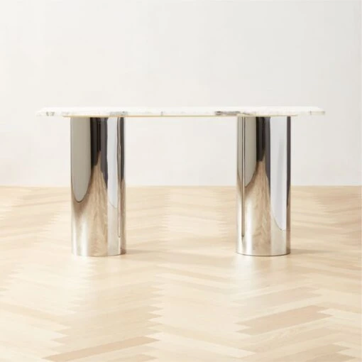 Luca White Marble Console Table -Cb2 Sales 2024 LucaWhiteMrblCnslTableSHF22