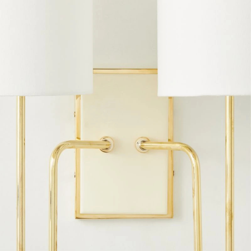 Lucerne Polished Brass Double Wall Sconce Light 3 Lucerne Polished Brass Double Wall Sconce Light - Image 3