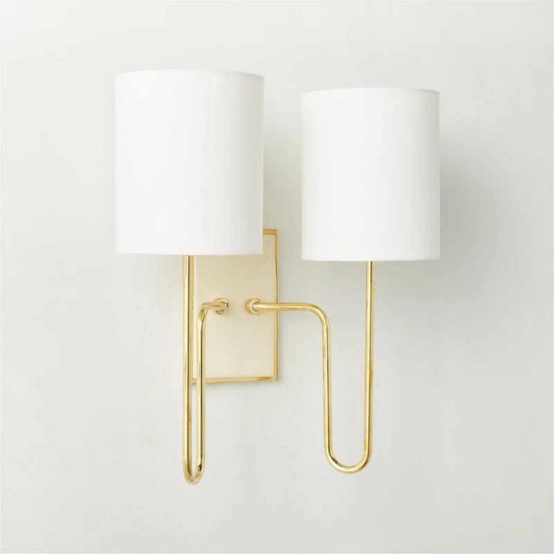Lucerne Polished Brass Double Wall Sconce Light 1 Lucerne Polished Brass Double Wall Sconce Light