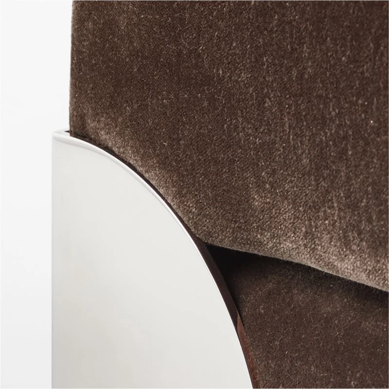 Luis Chocolate Velvet Ottoman 4 Luis Chocolate Velvet Ottoman - Image 4