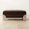 Luis Chocolate Velvet Ottoman
