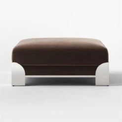 Luis Chocolate Velvet Ottoman 5 Luis Chocolate Velvet Ottoman -Cb2 Sales 2024 LuisEspressoOttomanSOSSS22