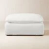 Lumin Snow White Performance Fabric Ottoman
