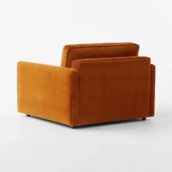 Malea Cognac Brown Velvet Chair -Cb2 Sales 2024 MaleaCognacVlvtChair3QBSSF23