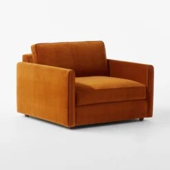 Malea Cognac Brown Velvet Chair -Cb2 Sales 2024 MaleaCognacVlvtChair3QSSF23
