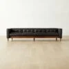 Marconi 4-Seater Tufted Black Leather Sofa