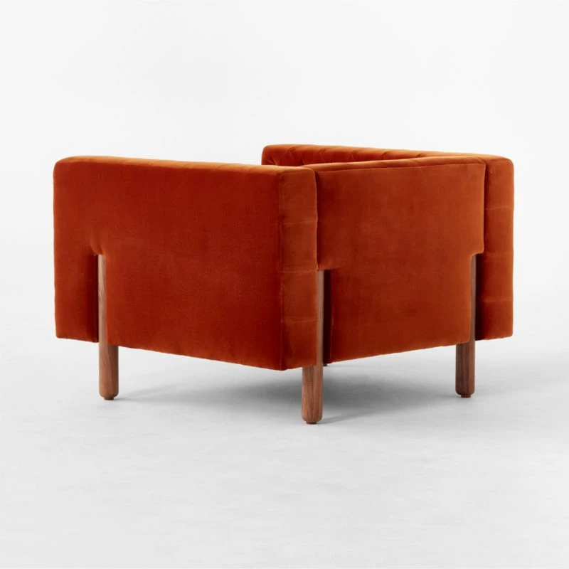 Marconi Tufted Rust Velvet Accent Chair 6 Marconi Tufted Rust Velvet Accent Chair - Image 6