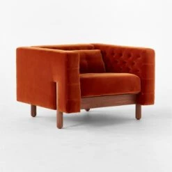 Marconi Tufted Rust Velvet Accent Chair 11 Marconi Tufted Rust Velvet Accent Chair -Cb2 Sales 2024 MarconiCprVlvtTfftdChair3QSSF22