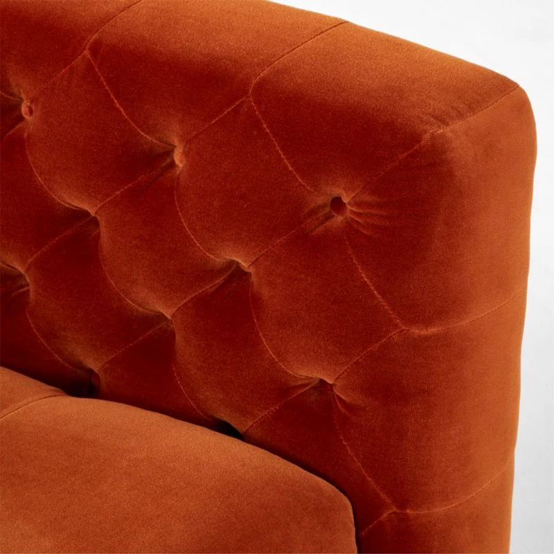 Marconi Tufted Rust Velvet Accent Chair 8 Marconi Tufted Rust Velvet Accent Chair - Image 8