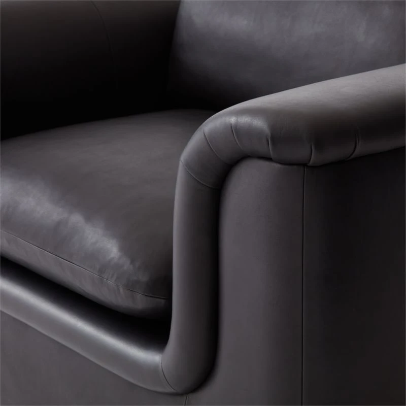 Mardones Black Leather Lounge Chair 6 Mardones Black Leather Lounge Chair - Image 6