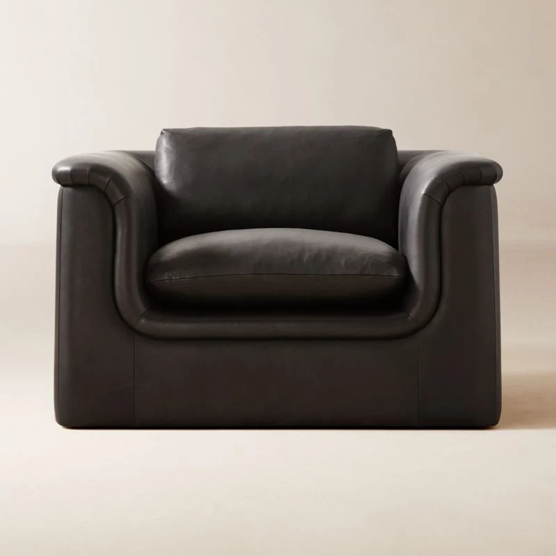 Mardones Black Leather Lounge Chair 1 Mardones Black Leather Lounge Chair