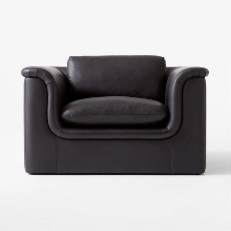 Mardones Black Leather Lounge Chair 2 Mardones Black Leather Lounge Chair - Image 2