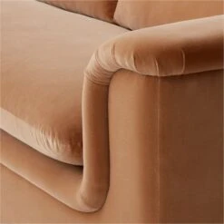 Mardones Camel Brown Velvet Sofa -Cb2 Sales 2024 MardonesCamelVlvtSofaAVSSF23