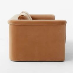 Mardones Camel Brown Velvet Sofa -Cb2 Sales 2024 MardonesCamelVlvtSofaSDSSF23