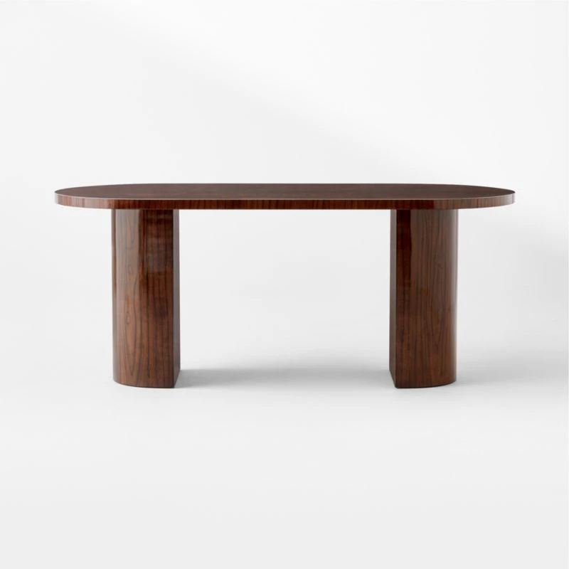 Marisa High-Gloss Walnut Wood Desk 70'' 2 Marisa High-Gloss Walnut Wood Desk 70'' - Image 2