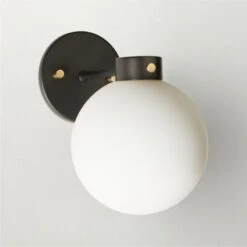Marra Black Globe Wall Sconce Light