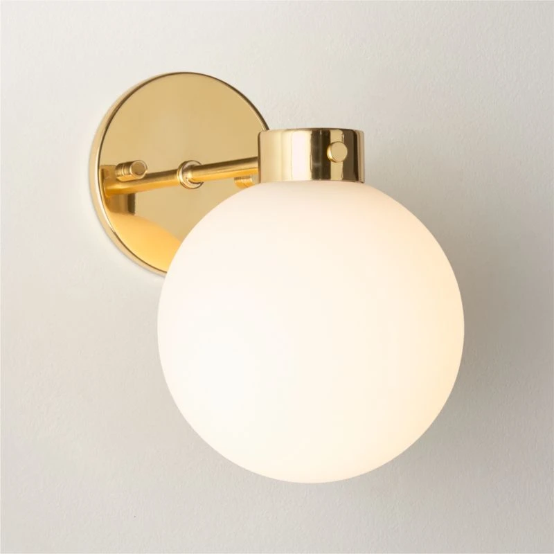 Marra Polished Brass Globe Wall Sconce Light 2 Marra Polished Brass Globe Wall Sconce Light - Image 2