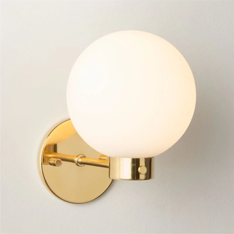 Marra Polished Brass Globe Wall Sconce Light 4 Marra Polished Brass Globe Wall Sconce Light - Image 4