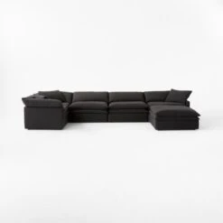 Mattea 6-Piece Charcoal Black Performance Linen Sectional Sofa With Right Arm 7 Mattea 6-Piece Charcoal Black Performance Linen Sectional Sofa With Right Arm -Cb2 Sales 2024 Mattea6PcBlkRASectSOSSS23