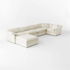 Mattea 6-Piece U-Shaped Neutral Performance Linen Sectional Sofa With Left Arm -Cb2 Sales 2024 Mattea6PcNatLASect3QSSS23