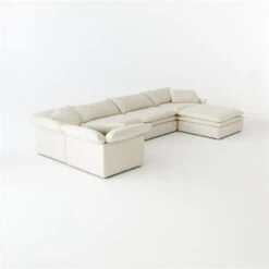 Mattea 6-Piece U-Shaped Neutral Performance Linen Sectional Sofa With Right Arm -Cb2 Sales 2024 Mattea6PcNatRASect3QSSS23