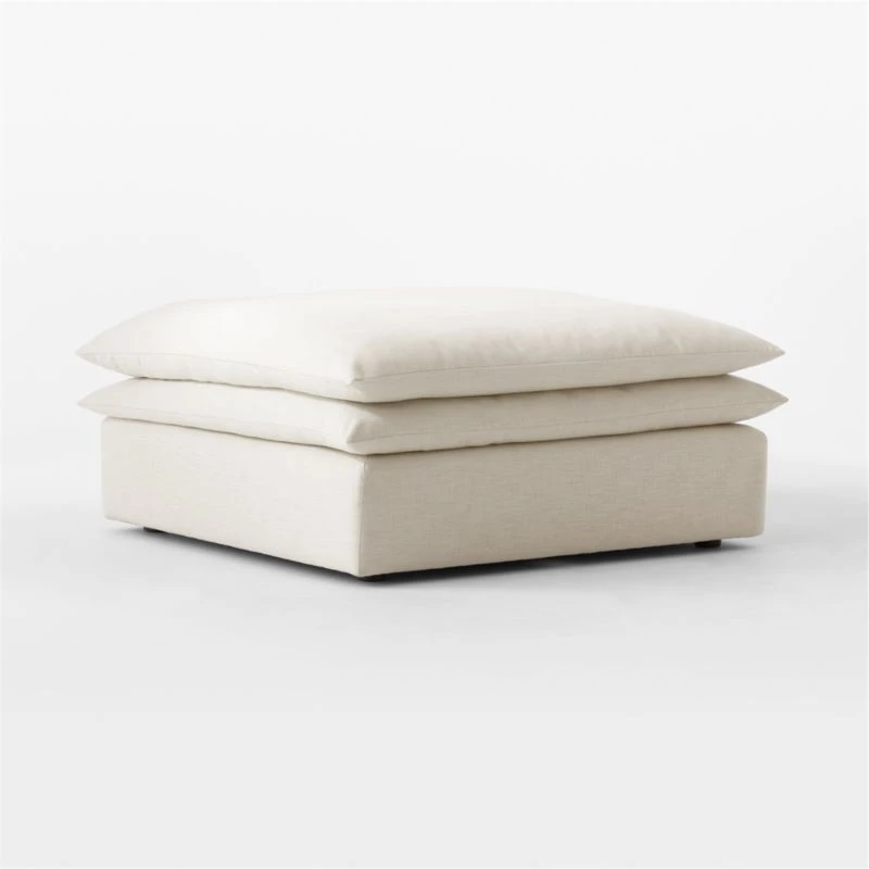 Mattea Neutral Performance Fabric Ottoman 3 Mattea Neutral Performance Fabric Ottoman - Image 3