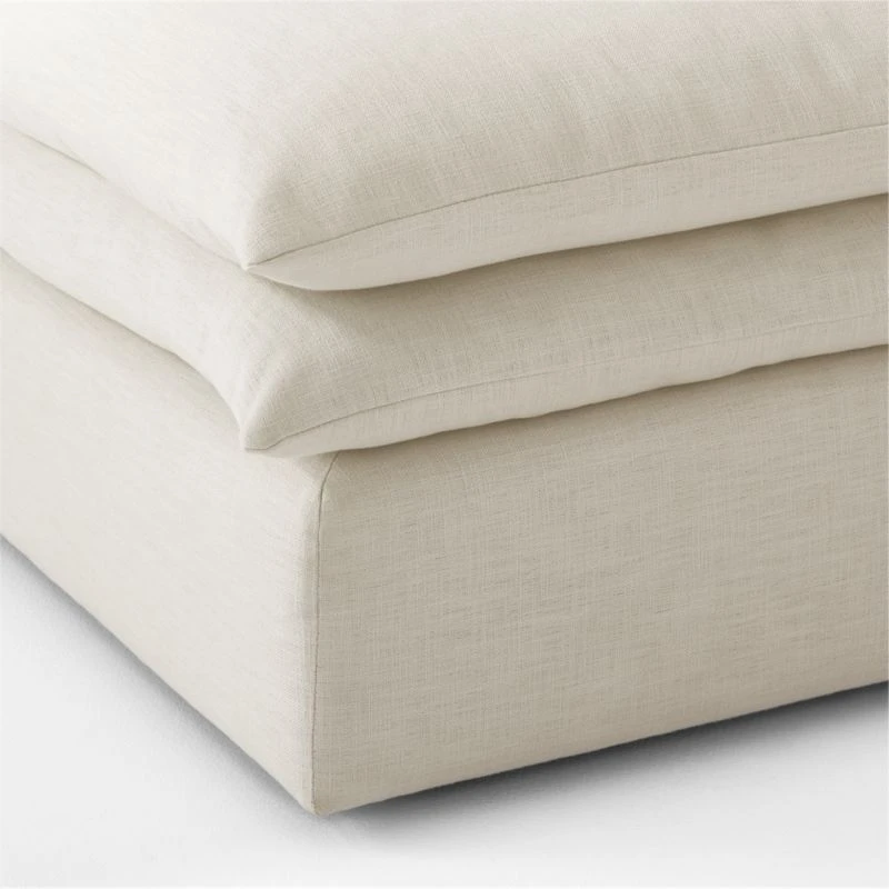 Mattea Neutral Performance Fabric Ottoman 4 Mattea Neutral Performance Fabric Ottoman - Image 4