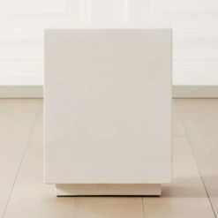 Matter Ivory Cement Square Side Table